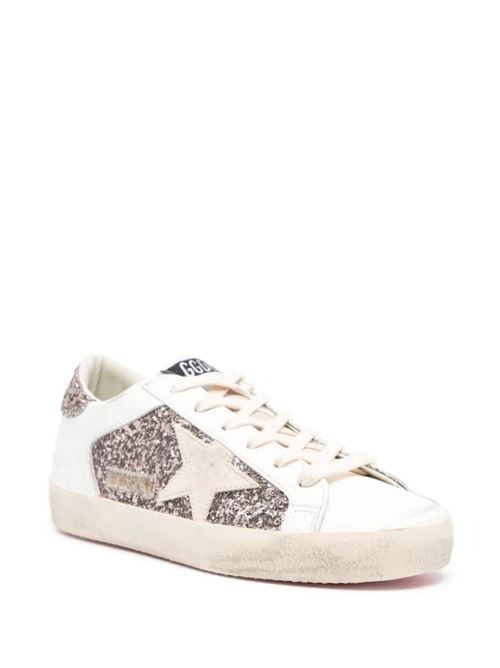 White/silver-tone calf leather senaker Golden Goose | GWF00103F00537282533